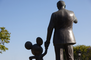 Nice photo of Partners Walt Disney and Mickey Mouse statue at Disneyland