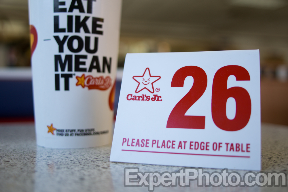 Nice photo of Carls Jr Table Number