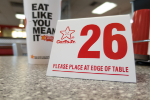 Nice photo of Carls Jr Table Number 26