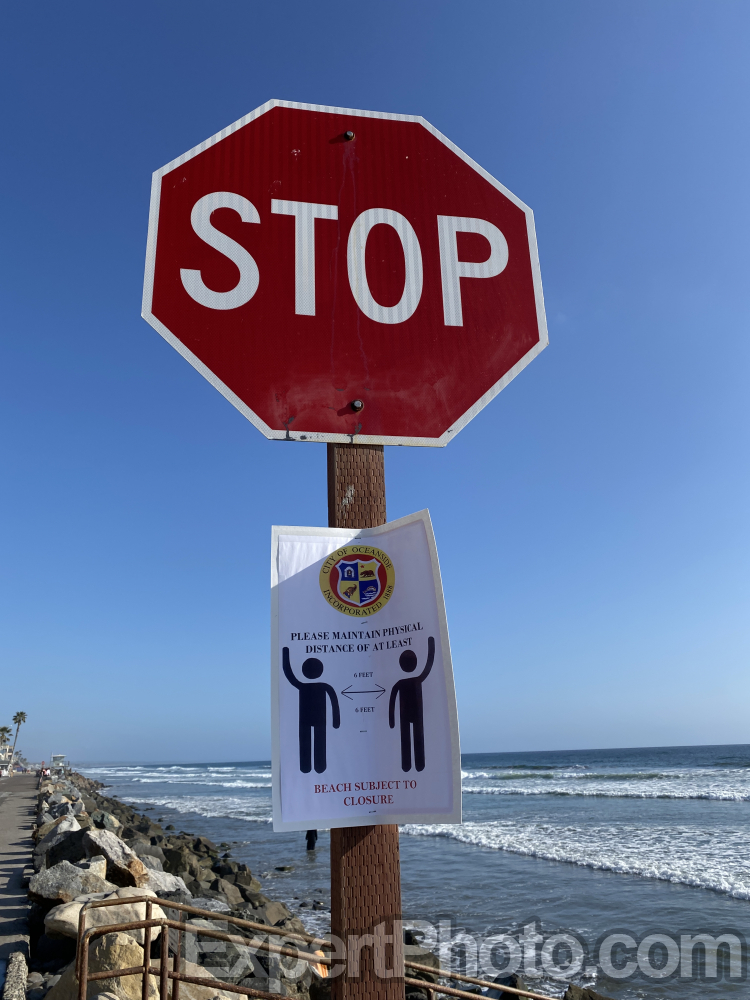 Nice photo of Stop Sign Social Distancing Oceanside