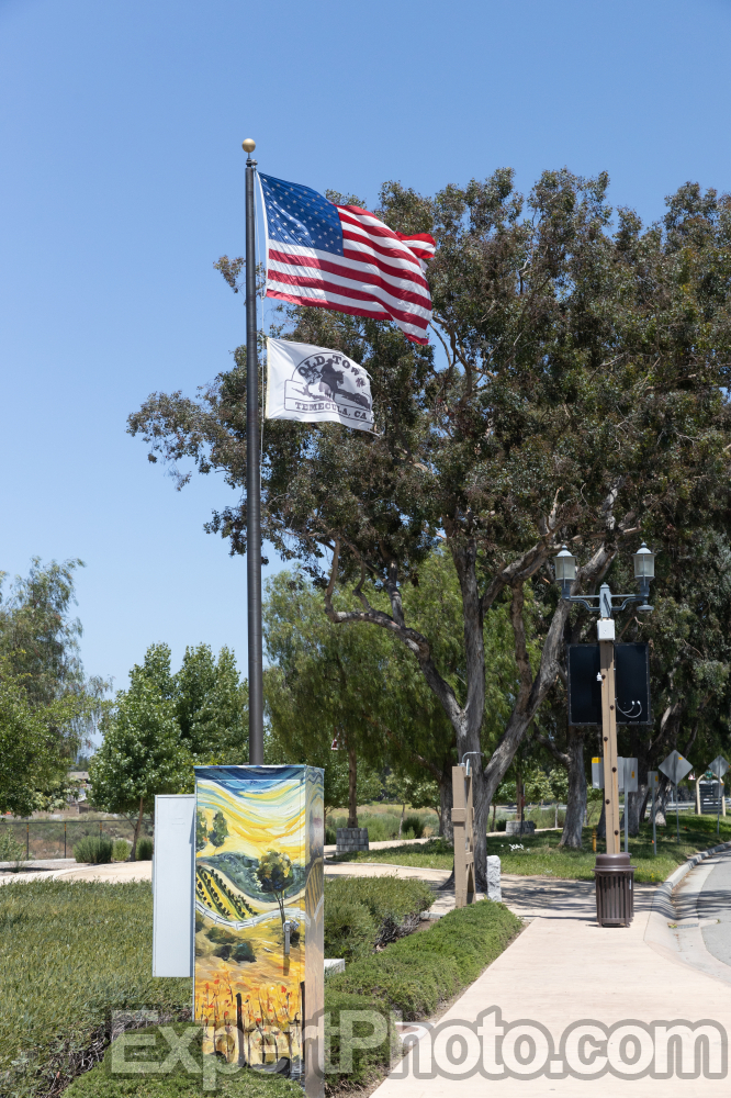 Nice photo of American Flag and Old Town Temecula Flag