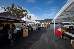 Nice photo of Vendors and shoppers gather at the Temecula Farmers Market