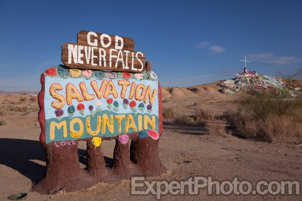 Nice photo of Salvation Mountain Sign