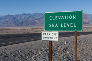 Nice photo of Elevation Sea Level Sign Death Valley