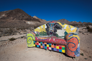 Nice photo of Mosaic Couch Goldwell Open Air Museum in Rhyolite